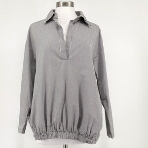 Planet by Lauren G Gray Cotton Striped Shirt Size 2 (10-14)